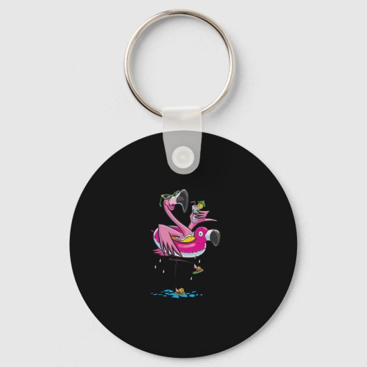 Zwemmen Lover| Flamingo gaat Swim Sleutelhanger (Voorkant)