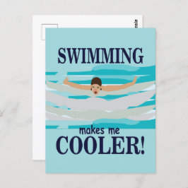 Zwemmen maakt me cooler zwemmen briefkaart