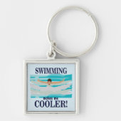 Zwemmen maakt me cooler zwemmen sleutelhanger (Voorkant)