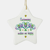 Zwemmen maakt me gelukkig keramisch ornament (Rechts)