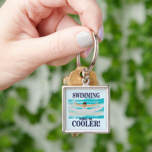 Zwemmen Maakt Me Koeler Zwemmer Zwemmen Sleutelhanger