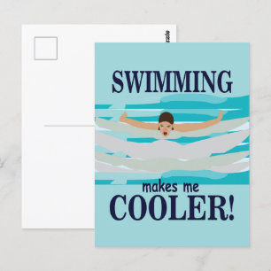 Zwemmen Maakt Me Koelere Zwemmer Zwemmen Briefkaart
