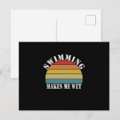 Zwemmen maakt me Natte Zwemmen Lover Aankondigingskaart (Voorkant / Achterkant)