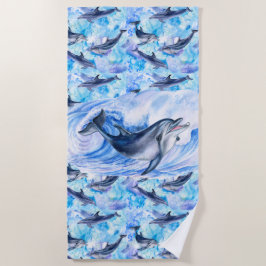 Zwemmen met de dolfijnen strandlaken