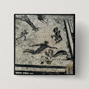 Zwemmen met de Dolfijnen, van het Frigidarium o Vierkante Button 5,1 Cm