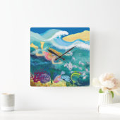 Zwemmen met de vis vierkante klok (Huis)