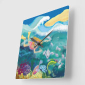 Zwemmen met de vis vierkante klok (Hoek)