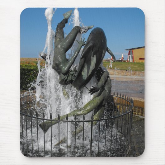 Zwemmen met dolfijnen fontein muismat (Voorkant)