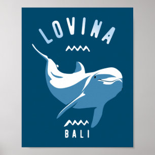 Zwemmen met dolfijnen Lovina Bali Poster