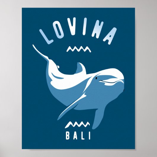 Zwemmen met dolfijnen Lovina Bali Poster (Voorkant)