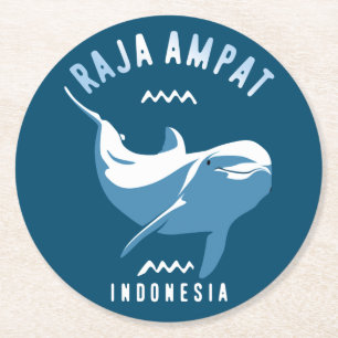 Zwemmen met dolfijnen op Raja Ampat Ronde Kartonnen Onderzetter