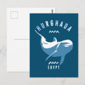 Zwemmen met Dolphins Hurghada Egypt T-Shirt Briefkaart (Voorkant / Achterkant)