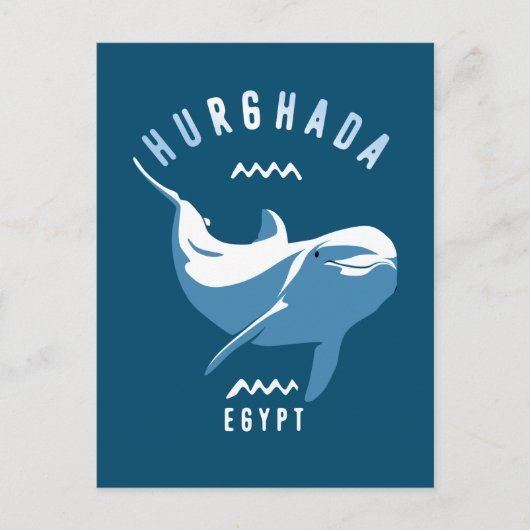 Zwemmen met Dolphins Hurghada Egypt T-Shirt Briefkaart (Voorkant)