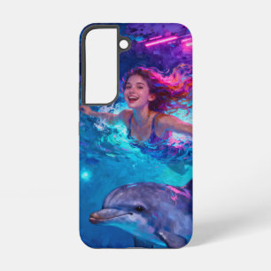 Zwemmen met een dolfijn samsung galaxy hoesje