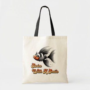 Zwemmen met een glimlach tote bag