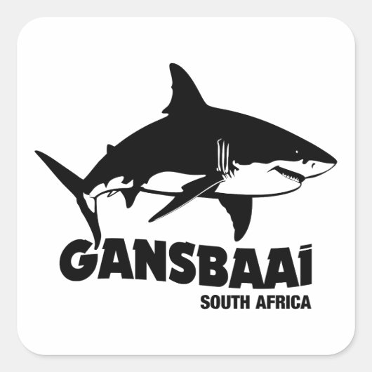 Zwemmen met grote witte haaien - Gansbaai Diving Vierkante Sticker (Voorkant)