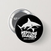 Zwemmen met grote witte haaien Neptunus-eilanden Ronde Button 5,7 Cm (Voorkant /achterkant)