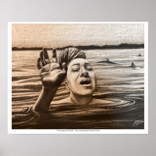 Zwemmen met haaien, getekend door Rachel Dolezal Poster (Voorkant)