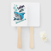 zwemmen met haaien handwaaier (Voorkant en achterkant)