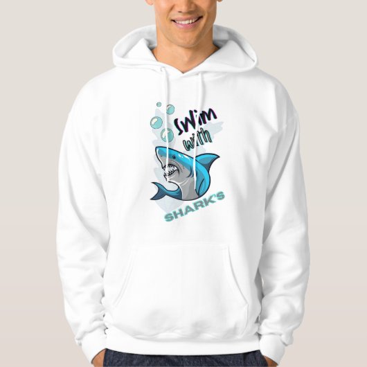zwemmen met haaien hoodie (Voorkant)
