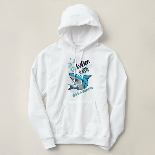 zwemmen met haaien hoodie (Design voorkant)