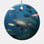zwemmen met haaien keramisch ornament (Achterkant)