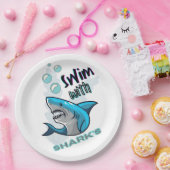 zwemmen met haaien papieren bordje (Feest)