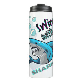 zwemmen met haaien thermosbeker