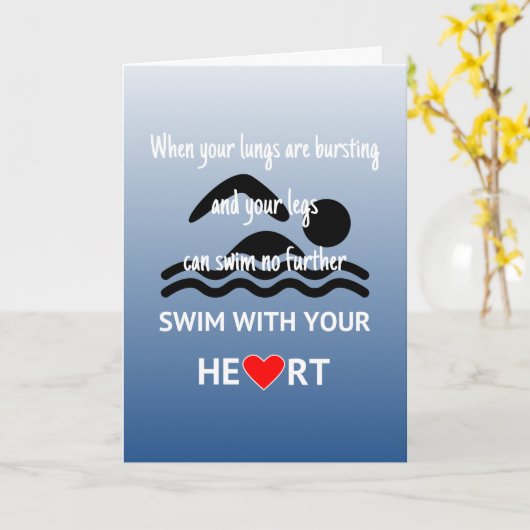  zwemmen met hart motivatie kaart (Gele Bloem)