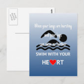 Zwemmen met je hart inspirerend briefkaart (Voorkant / Achterkant)