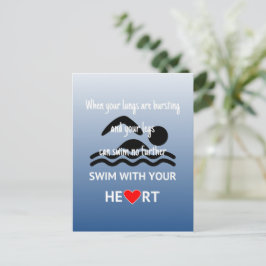 Zwemmen met je hart inspirerend briefkaart