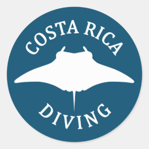 Zwemmen met Manta Ray - Costa Rica Duiken Ronde Sticker