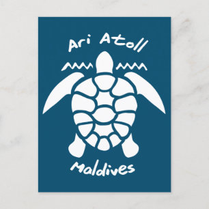 Zwemmen met schildpadden op de Malediven op Ari At Briefkaart