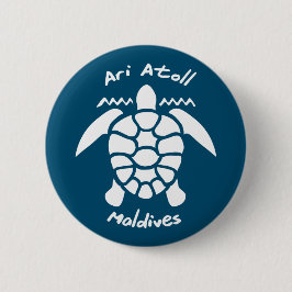 Zwemmen met schildpadden op de Malediven op Ari At Ronde Button 5,7 Cm