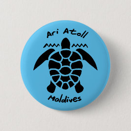 Zwemmen met schildpadden op de Malediven op Ari At Ronde Button 5,7 Cm