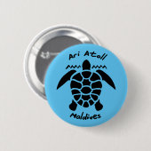 Zwemmen met schildpadden op de Malediven op Ari At Ronde Button 5,7 Cm (Voorkant /achterkant)