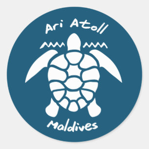 Zwemmen met schildpadden op de Malediven op Ari At Ronde Sticker