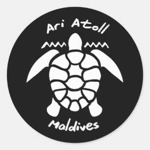 Zwemmen met schildpadden op de Malediven op Ari At Ronde Sticker