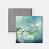 Zwemmen met Zalmnetten Magneet (Voorkant / Achterkant)