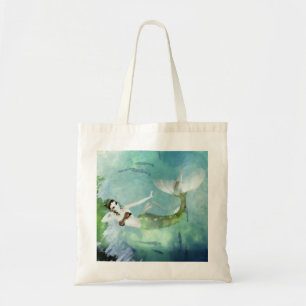Zwemmen met zalmzak tote bag