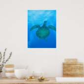 Zwemmen met zeeen schildpadden in Hawaï poster 1 (Keuken)