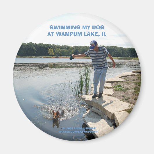 ZWEMMEN MIJN HOND MAGNEET (Voorkant)