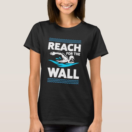 Zwemmen naar de wand reiken t-shirt (Voorkant)
