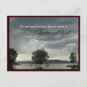 Zwemmen naar het Motivatie Briefkaart (Voorkant)