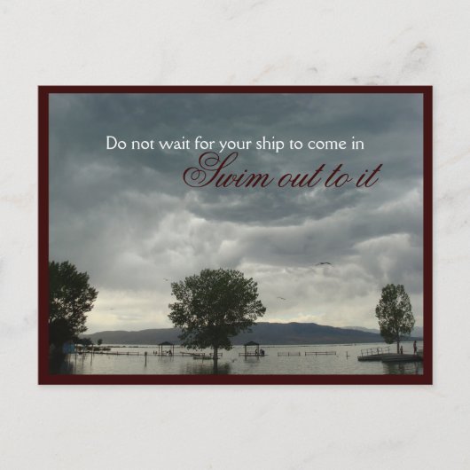 Zwemmen naar het Motivatie Briefkaart (Voorkant)