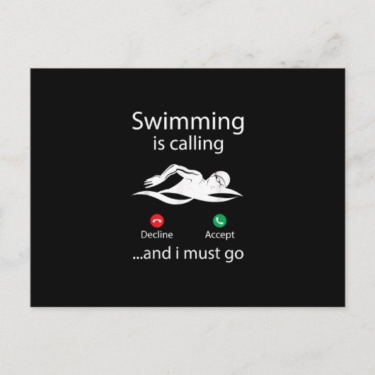 Zwemmen noemt het Decline Accepteren en ik moet ga Uitnodiging Briefkaart (Voorkant)