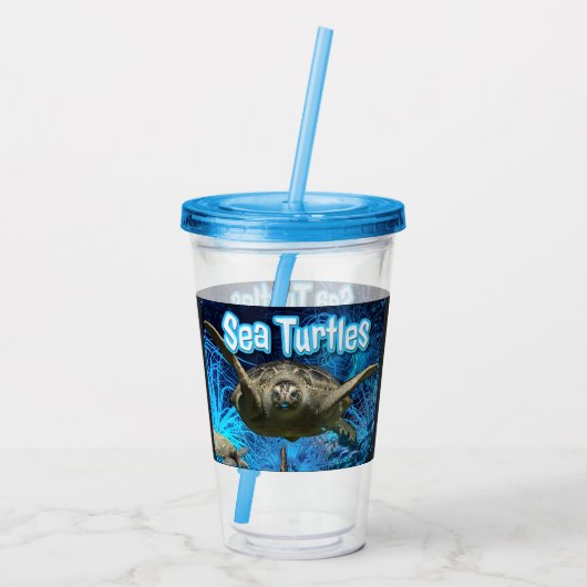 zwemmen oceaan Zee schildpadden Acryl Drinkbeker (Achterkant)