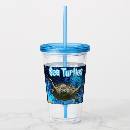 zwemmen oceaan Zee schildpadden Acryl Drinkbeker (Voorkant)