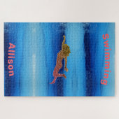 Zwemmen onder het Zee Jigzaag Puzzle Legpuzzel (Horizontaal)
