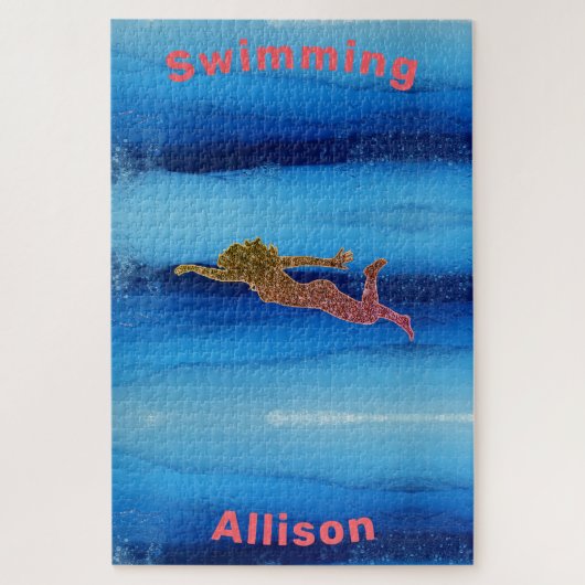 Zwemmen onder het Zee Jigzaag Puzzle Legpuzzel (Verticaal)